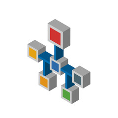 Fototapeta premium Struktura izometryczny prawy widok z góry Ikona 3D