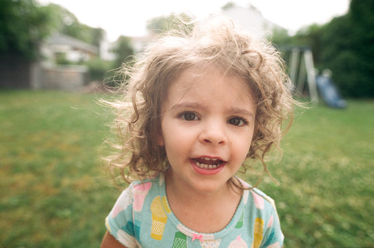 portrait of girl with curly hair