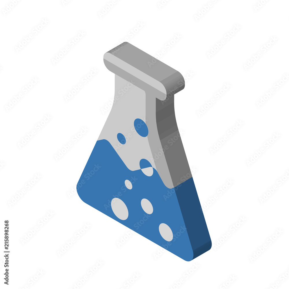 Poster flask isometric right top view 3d icon