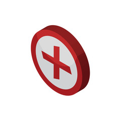 Obraz premium image of cross isometric right top view 3D icon