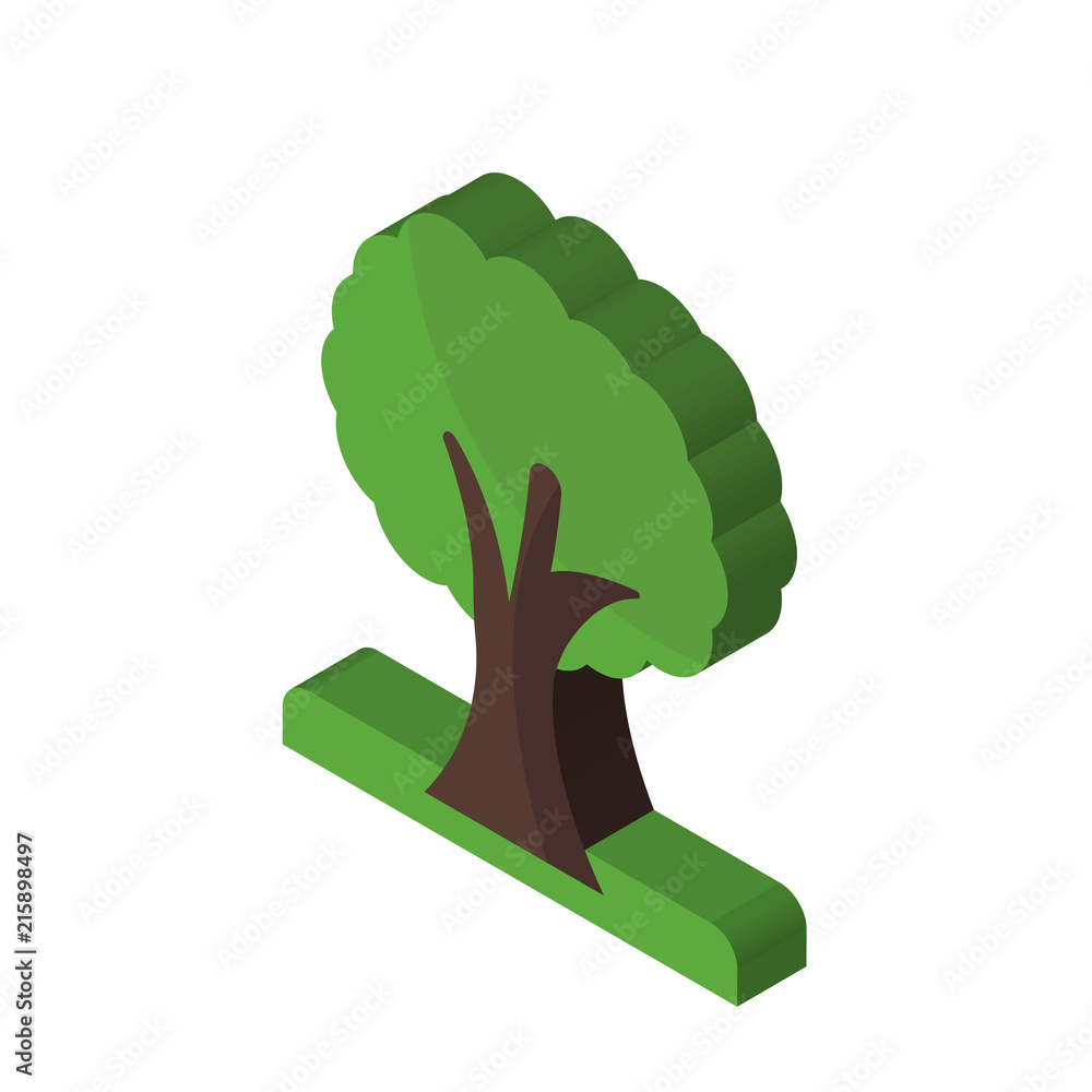 Poster tree isometric right top view 3d icon