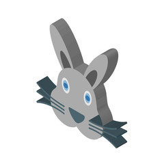 Fototapeta na wymiar Rabbit isometric right top view 3D icon