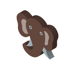 Elephant isometric right top view 3D icon