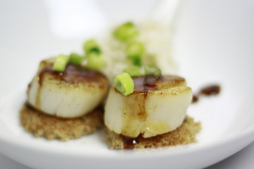 King Scallops with a Honey Glaze Sauce 