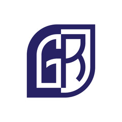 GR initial letter emblem logo negative space