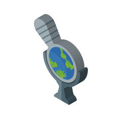 Globe isometric right top view 3D icon