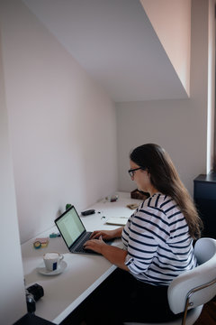Woman Working at Home Office