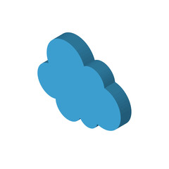 Cloudes isometric right top view 3D icon