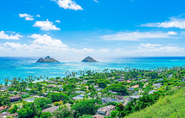 ハワイ　オアフ島カイルア・ラニカイビーチ「天国の海」