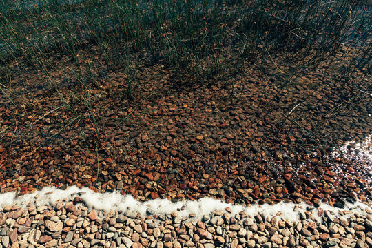Lake Shore Pebbles and Surf