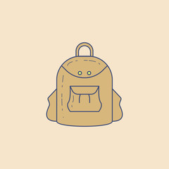 backpack for camping field outline icon. Element of outdoor recreation icon for mobile concept and web apps. Field outline backpack for camping icon can be used for web