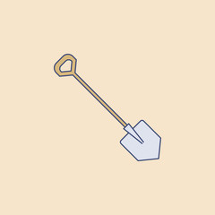 shovel field outline icon. Element of outdoor recreation icon for mobile concept and web apps. Field outline shovel icon can be used for web and mobile