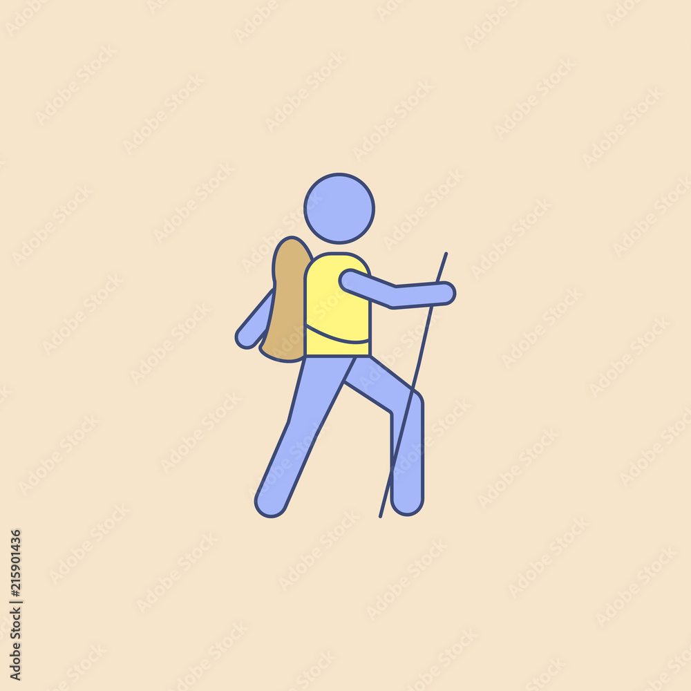 Poster scout field outline icon. element of outdoor recreation icon for mobile concept and web apps. field 