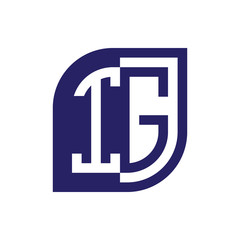 IG initial letter emblem logo negative space