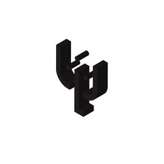 Obraz premium lLl isometric right top view 3D icon