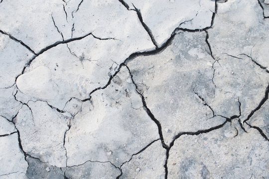 White cracked earth ground