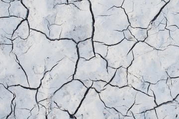 White cracked earth ground