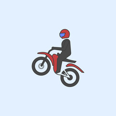 rider raises wheel field outline icon. Element of monster trucks show icon for mobile concept and web apps. Field outline rider raises wheel icon can be used for web and mobile