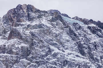 Glaciers and crevasses inside Cajon del Maipo valley at central Andes an amazing place if you are visiting Santiago de Chile