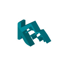 k mountain isometric right top view 3D icon