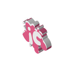 ic or ci isometric right top view 3D icon