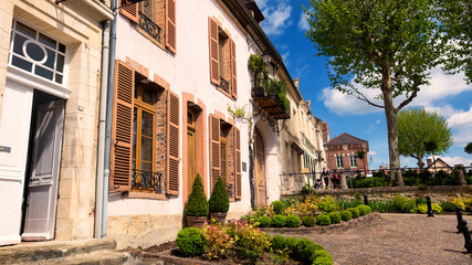 Fototapeta na wymiar Hills of Hautvillers town and house architecture in the city center, France