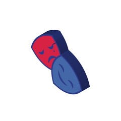 drama club isometric right top view 3D icon