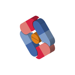 pharma company isometric right top view 3D icon