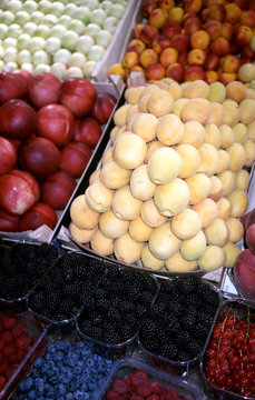 Fresh fruits and berries at local market