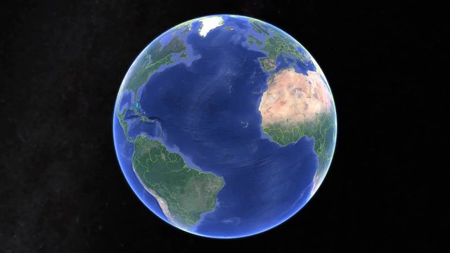 Haiti with flag. 3d earth in space - zoom in Haiti outer, created using ultra high res NASA