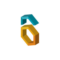 hex isometric right top view 3D icon