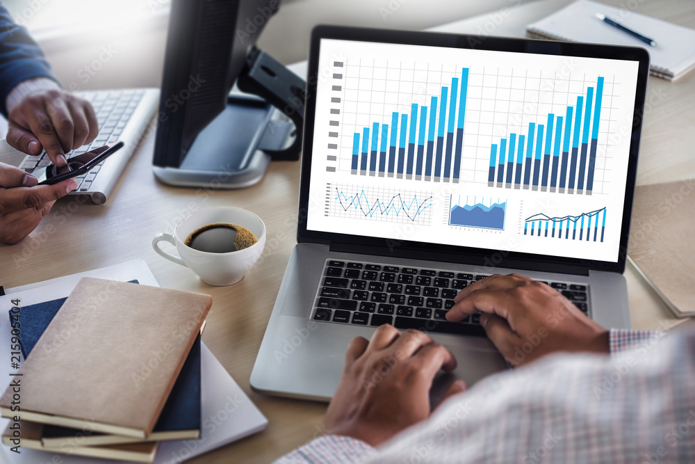Aufkleber business working graph financial data analytics statistics information technology
