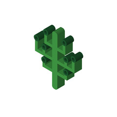 Fototapeta premium digital tree isometric right top view 3D icon