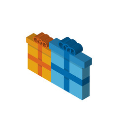 Gift isometric right top view 3D icon