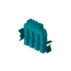 fake bank isometric right top view 3D icon