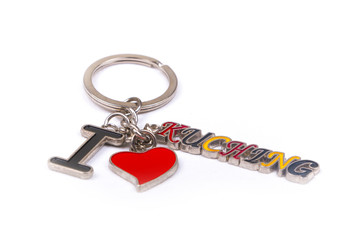Keychain gift or fridge magnet with country landmark