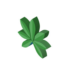 pot leaf isometric right top view 3D icon