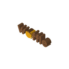 waffle isometric right top view 3D icon