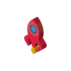 rocketship isometric right top view 3D icon