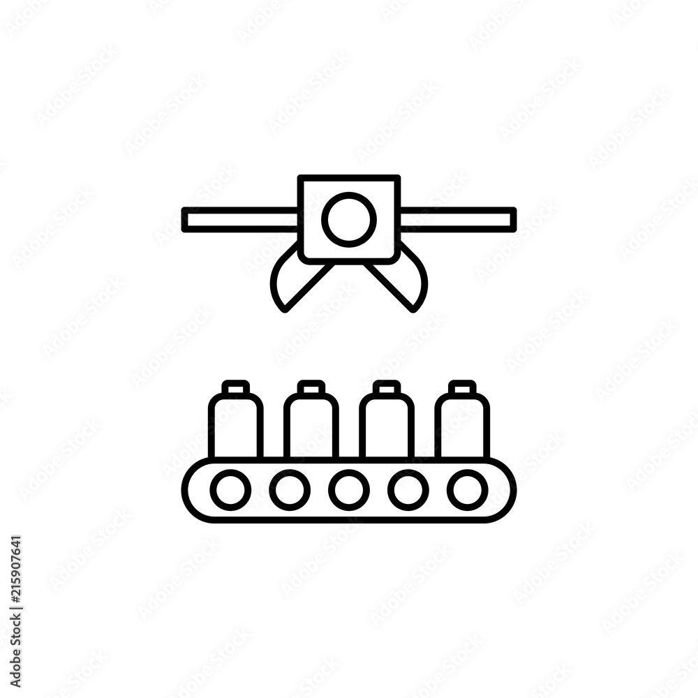 Poster robot in production icon. element of intelligence icon for mobile concept and web apps. thin line ro