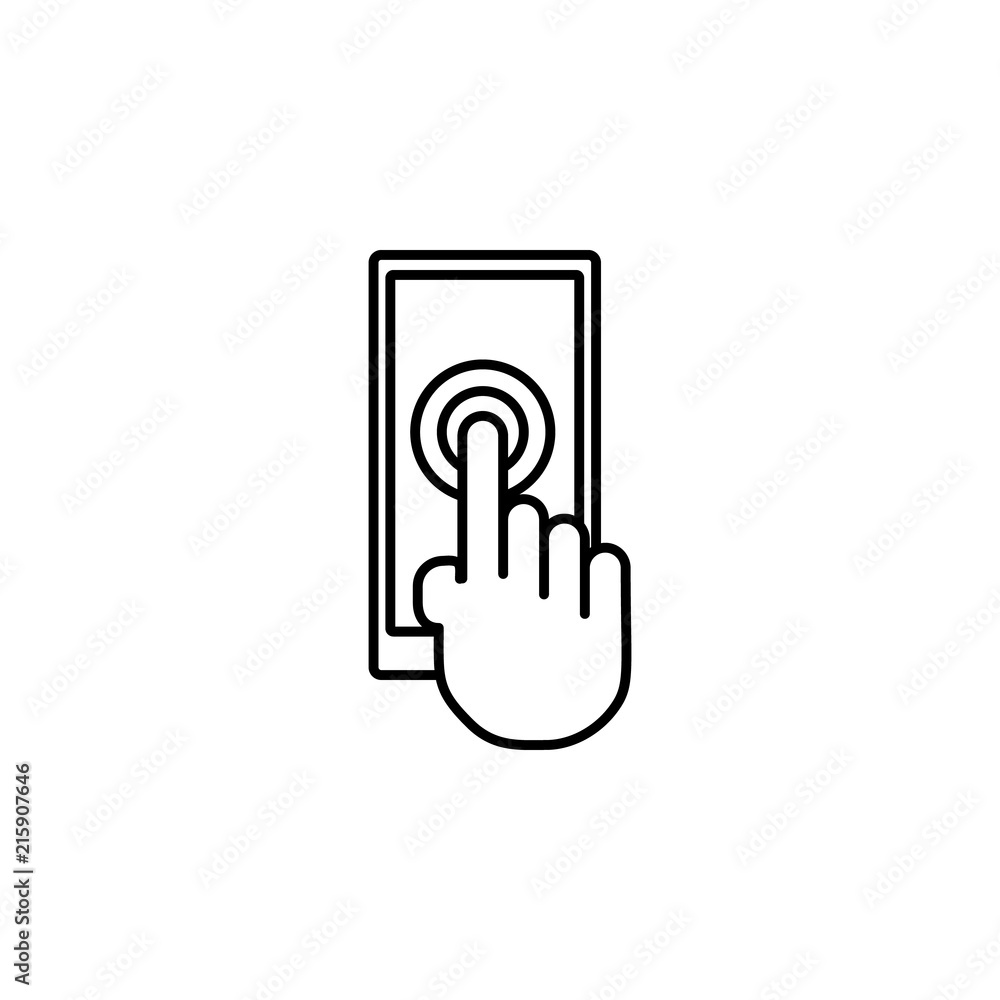 Poster touch screen icon. element of intelligence icon for mobile concept and web apps. thin line touch scr