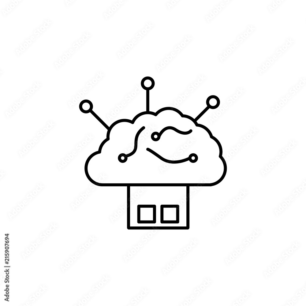 Poster cloud storage icon. Element of intelligence icon for mobile concept and web apps. Thin line cloud storage icon can be used for web and mobile