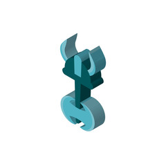 viking isometric right top view 3D icon