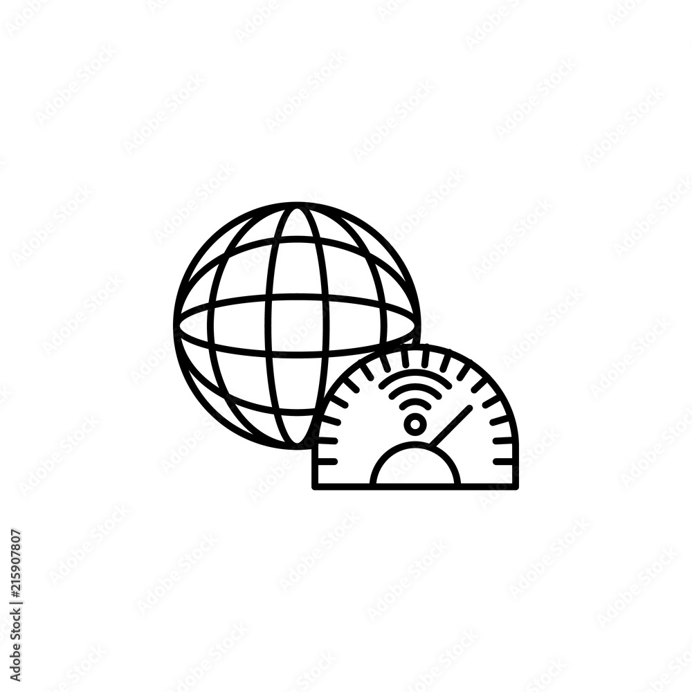 Poster earth rotation speed icon. element of intelligence icon for mobile concept and web apps. thin line e