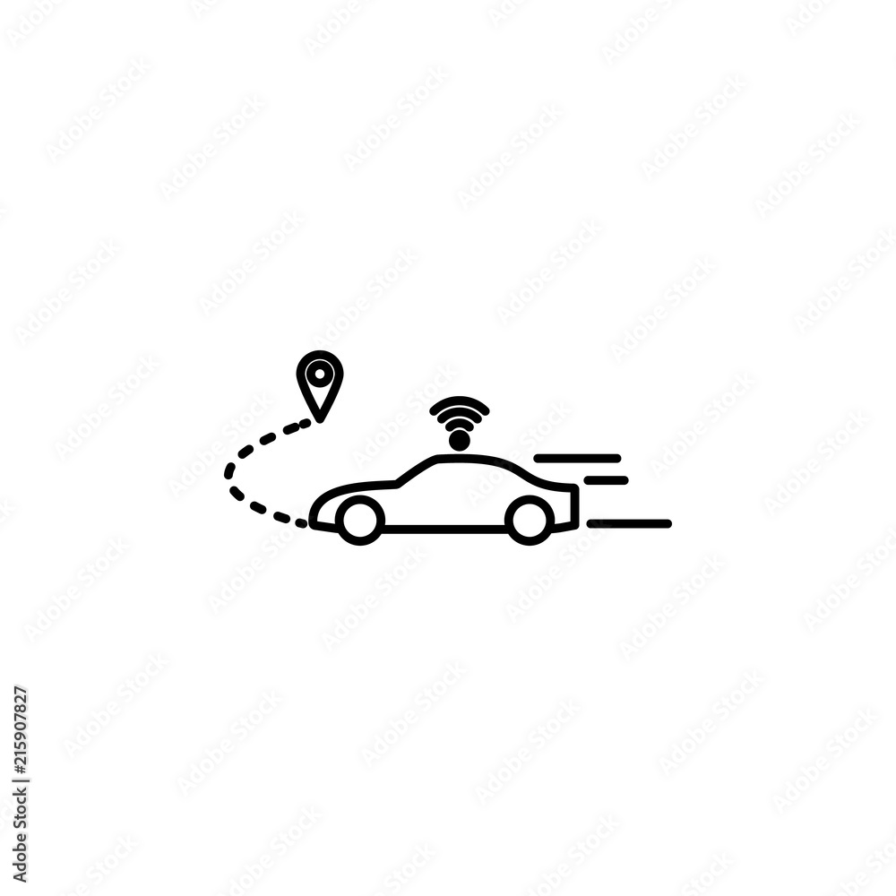 Poster self-propelling car icon. element of intelligence icon for mobile concept and web apps. thin line se