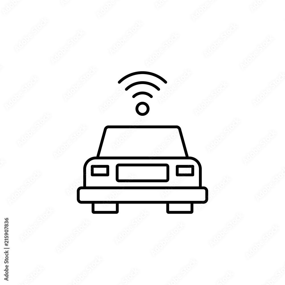 Poster car with communication signal icon. element of intelligence icon for mobile concept and web apps. th