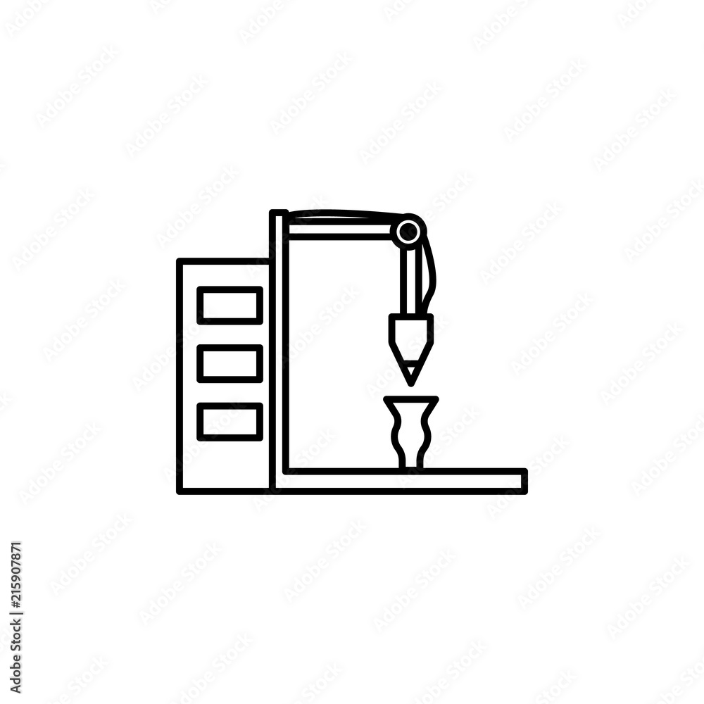 Poster 3d printer icon. element of intelligence icon for mobile concept and web apps. thin line 3d printer 