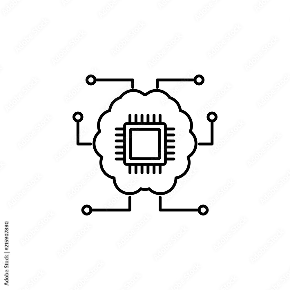 Poster chip icon. element of intelligence icon for mobile concept and web apps. thin line chip icon can be 