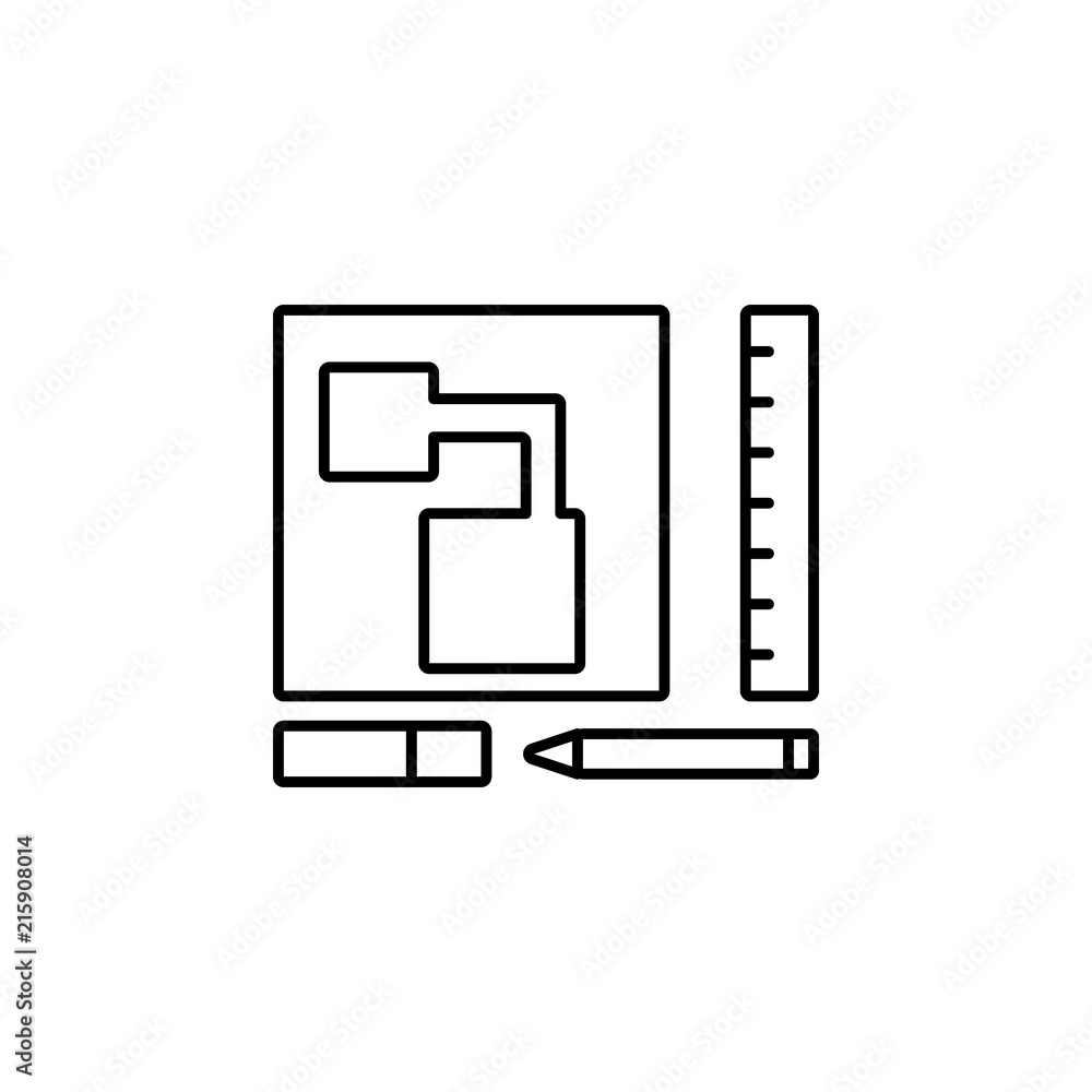 Poster drawing icon. element of intelligence icon for mobile concept and web apps. thin line drawing icon c