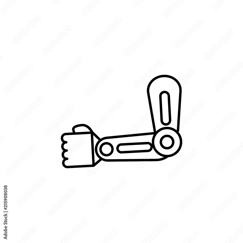 Poster arm prosthesis icon. element of intelligence icon for mobile concept and web apps. thin line arm pro